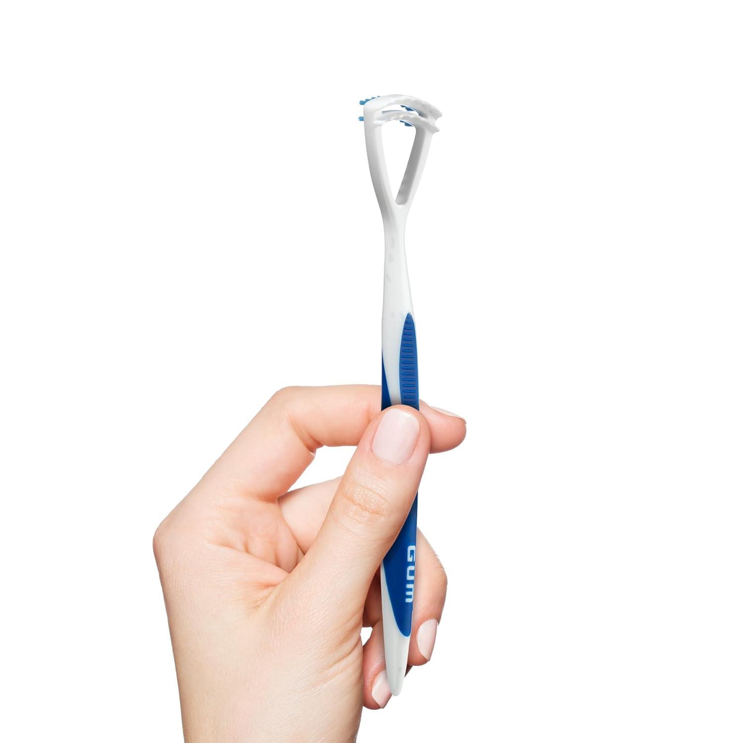 imageGUM 760RB Dual Action Tongue Cleaner Brush and Scraper Colors May Vary1 Count Pack of 3