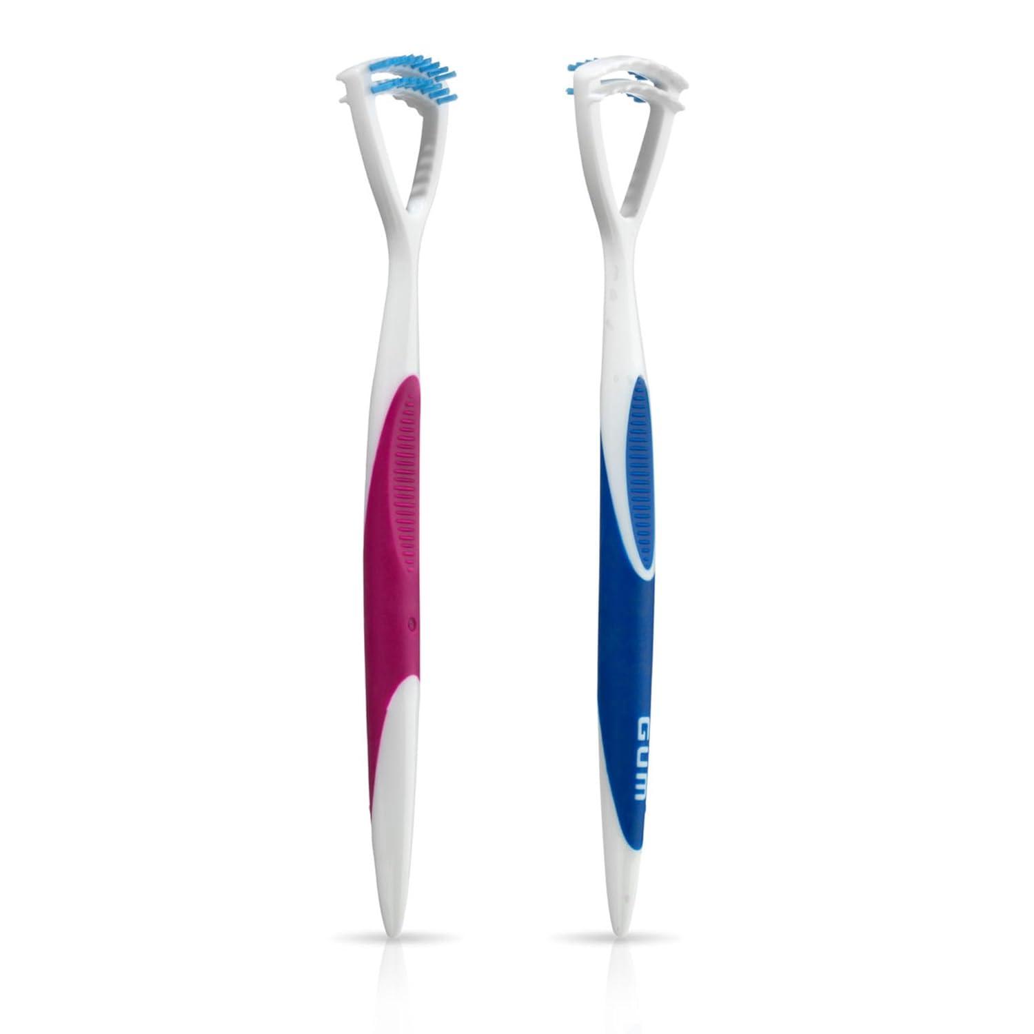 imageGUM 760RB Dual Action Tongue Cleaner Brush and Scraper Colors May Vary1 Count Pack of 3