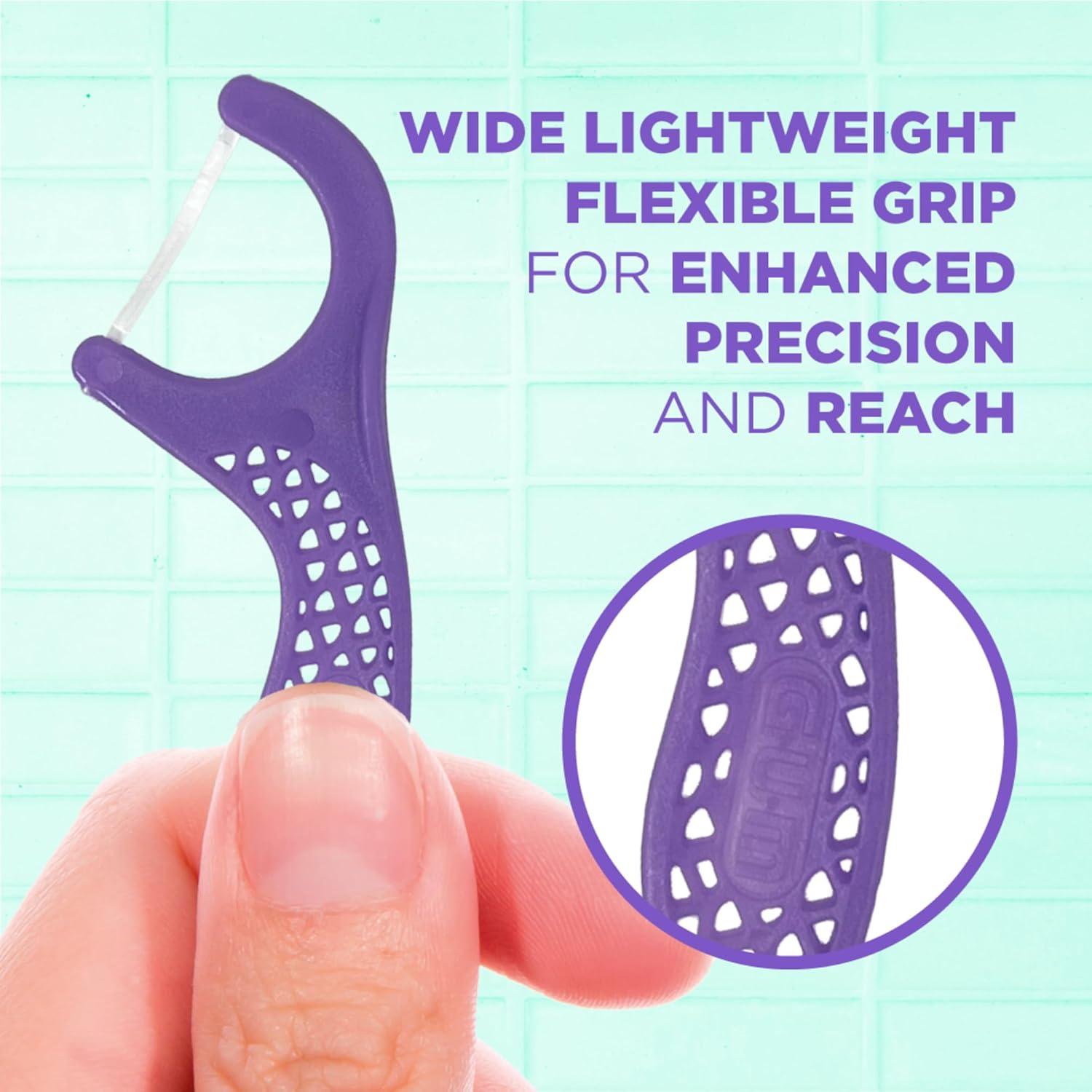 imageGUM Comfort Slide Floss Picks Perfect for Tight Teeth Extra Strong ShredResistant Dental Floss Easy Grip Handle Dental Flossers for Adults Fresh Mint Flavor 120 Count