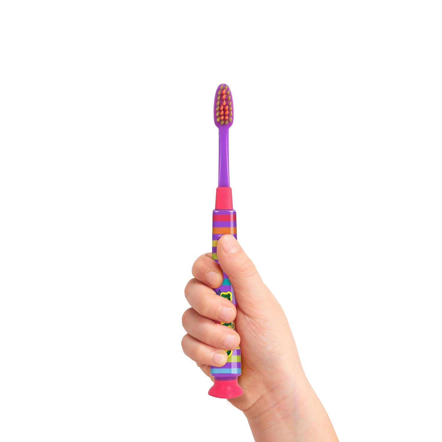 imageGUM Crayola Deep Clean Childrens Toothbrush Extra Soft Toothbrush for Kids Suction Cup Base Ages 4 1 CountPack of 4