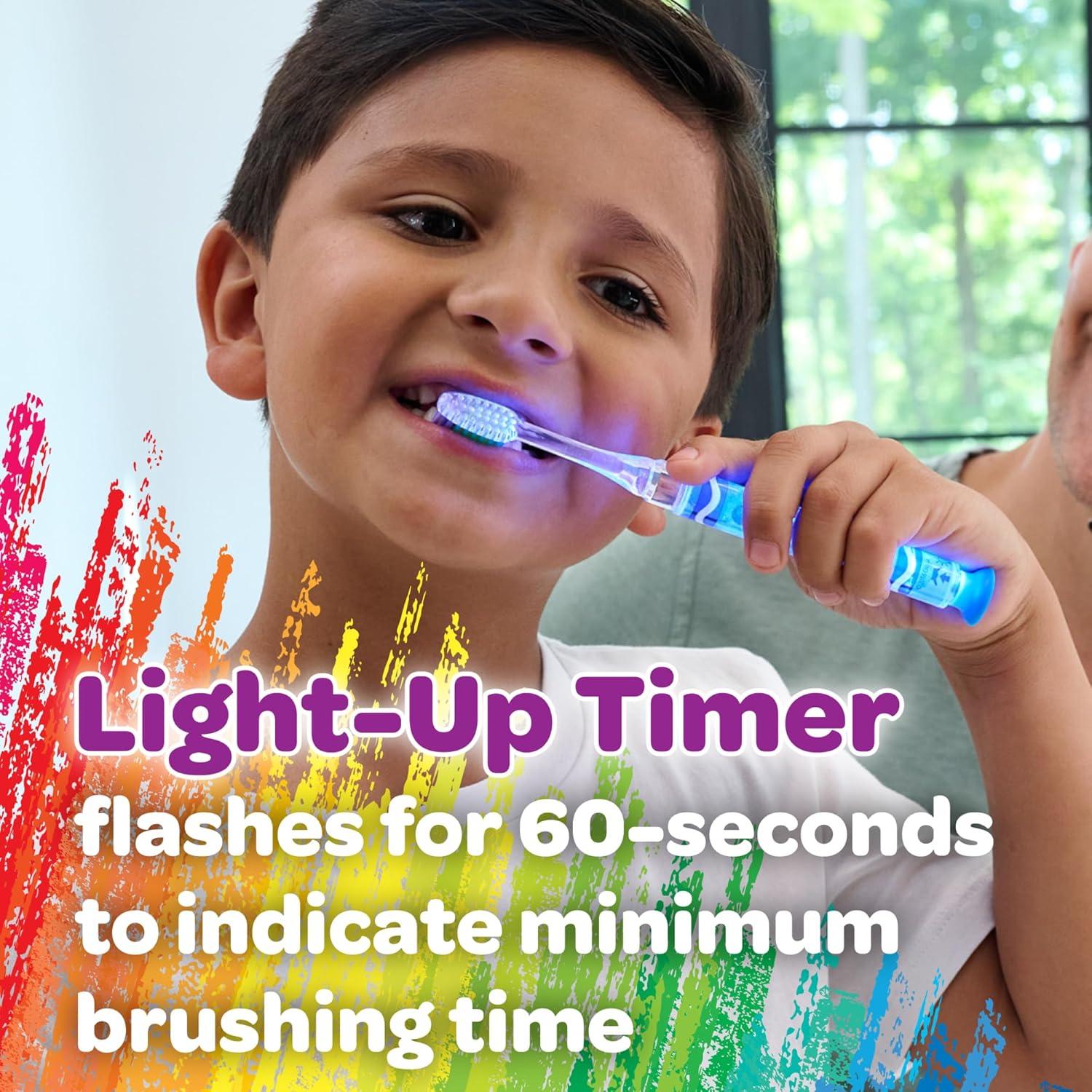 imageGUM Crayola Timer Light Toothbrush for Kids Soft Bristles Suction Cup Base Children amp Toddler Toothbrush 3 Year Old 1 Count Pack of 41 Count