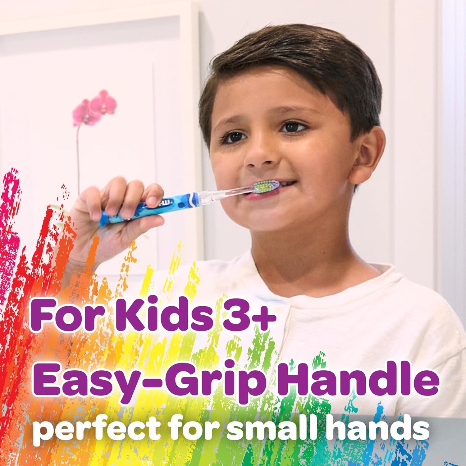 imageGUM Crayola Timer Light Toothbrush for Kids Soft Bristles Suction Cup Base Children amp Toddler Toothbrush 3 Year Old 1 Count Pack of 41 Count