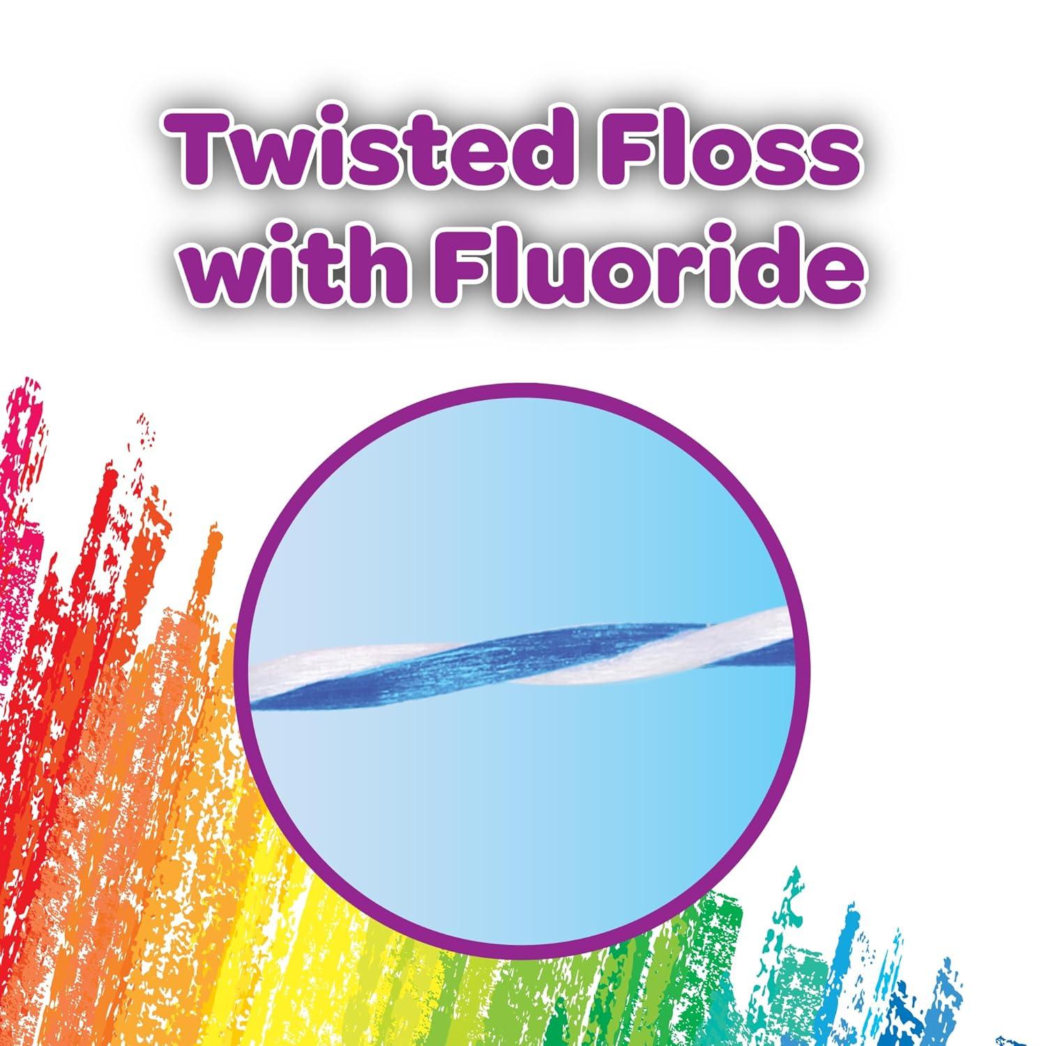 imageGUM Crayola Twistables Kids Flossers with Fluoride Designed for Little Hands Three Fun Fruit Flavors Easy to Use Kids Floss Picks for Children Ages 3 75 Count