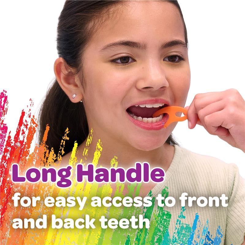 imageGUM Crayola Twistables Kids Flossers with Fluoride Designed for Little Hands Three Fun Fruit Flavors Easy to Use Kids Floss Picks for Children Ages 3 75 ct 4pk