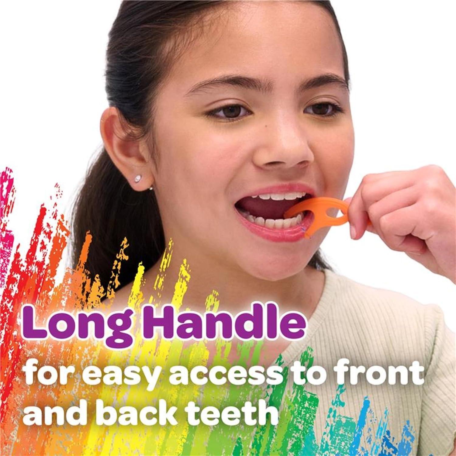 imageGUM Crayola Twistables Kids Flossers with Fluoride Designed for Little Hands Three Fun Fruit Flavors Easy to Use Kids Floss Picks for Children Ages 3 90 Count Pack of 490 Count