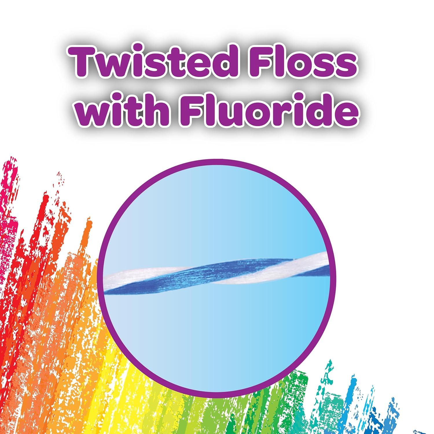 imageGUM Crayola Twistables Kids Flossers with Fluoride Designed for Little Hands Three Fun Fruit Flavors Easy to Use Kids Floss Picks for Children Ages 3 75 ct 4pk
