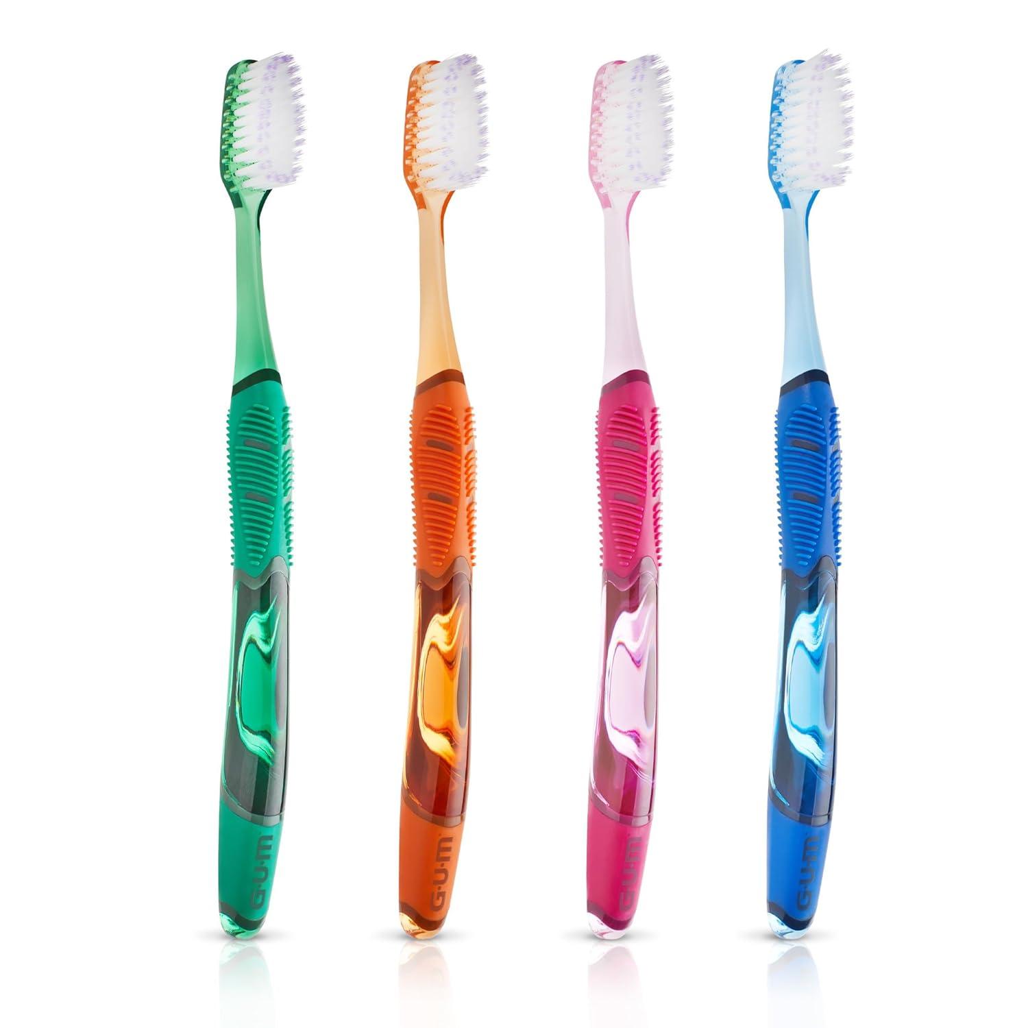 imageGUM Deep Clean Technique Toothbrush Full Head Soft Toothbrushes for Adults with Sensitive Gums Extra Fine Bristles 2 Count