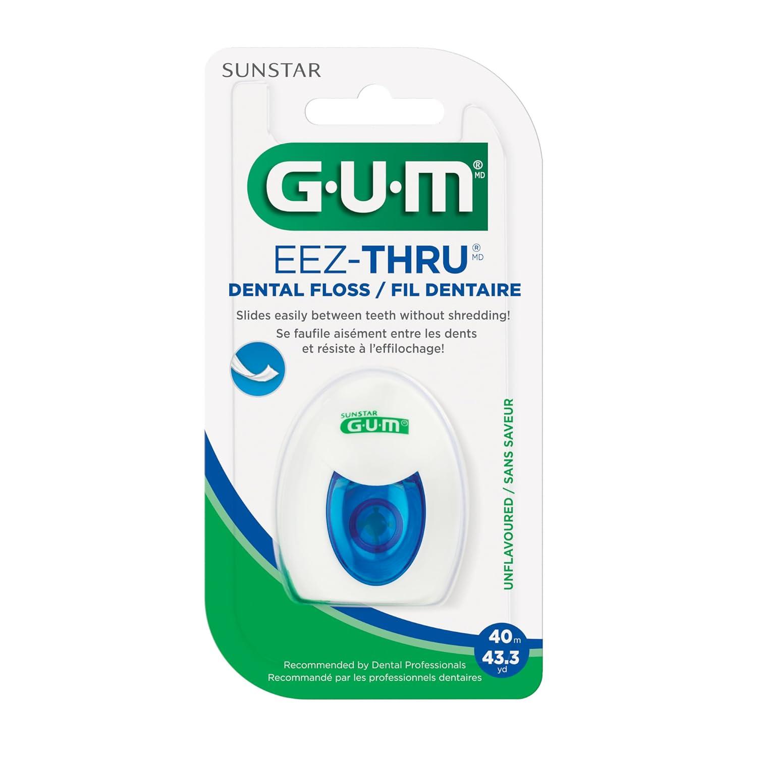 imageGUM EEZThru Floss Threaders Dental Flossers for Braces Bridges amp Implants Pack of 1