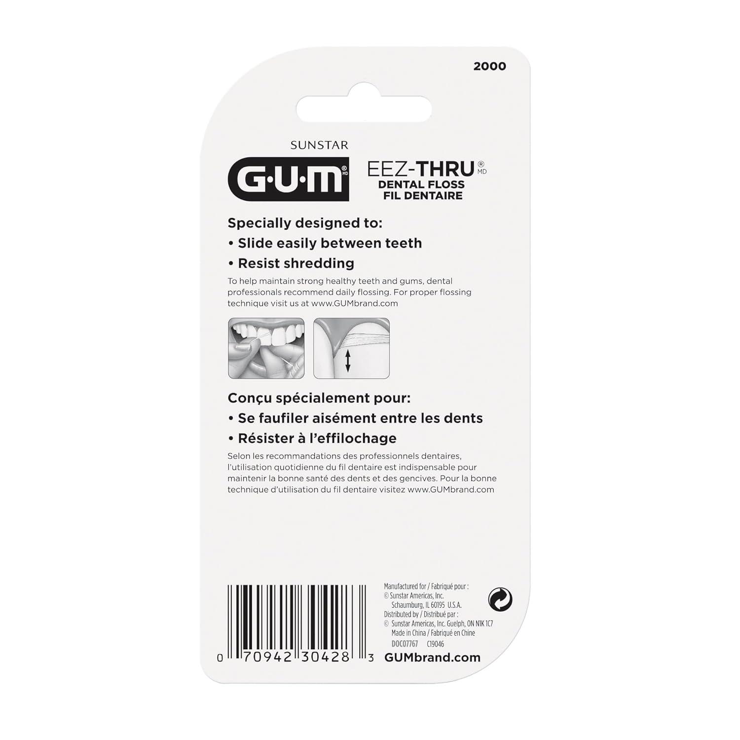 imageGUM EEZThru Floss Threaders Dental Flossers for Braces Bridges amp Implants Pack of 1