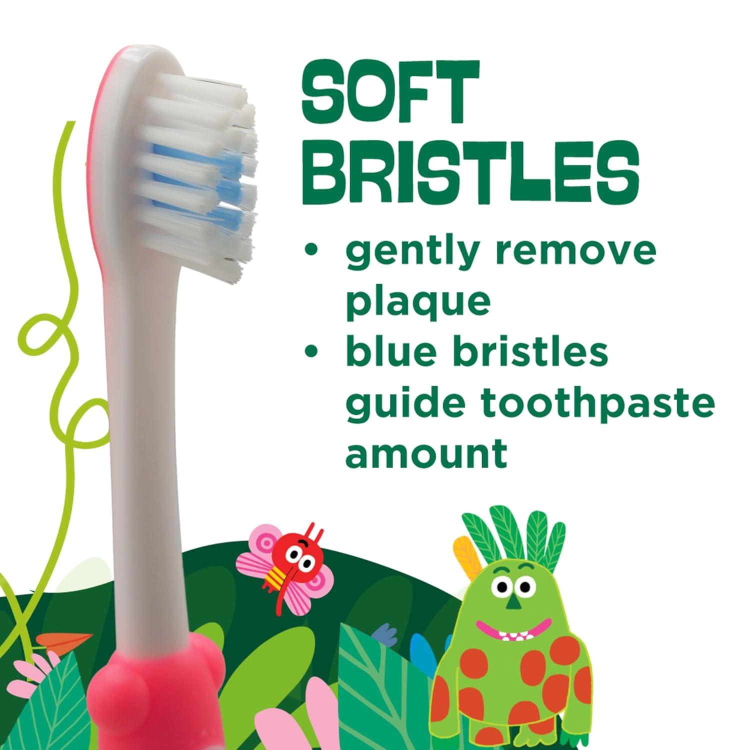 GUM Monsterz Jr Kids’ Toothbrush, Soft Bristled Children’s Toothbrush ...
