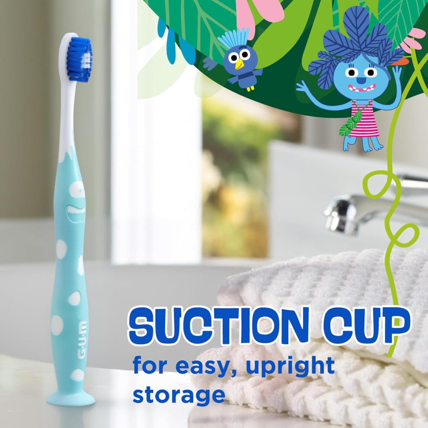 GUM Monsterz Jr Kids’ Toothbrush, Soft Bristled Children’s Toothbrush ...