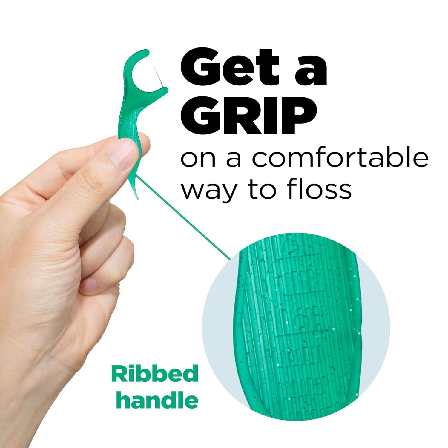 imageGUM Professional Clean Floss Picks Extra Strong ShredResistant Floss Easy Grip Handle Dental Flossers for Adults Fresh Mint Flavor 150 Count90 Count