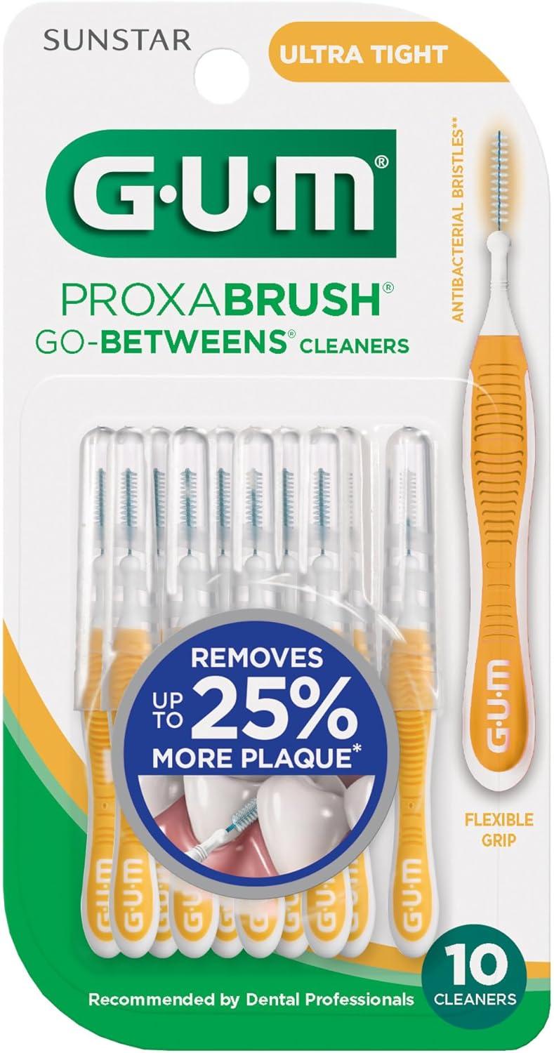imageGUM Proxabrush GoBetweens Ultra Tight Interdental Brushes Soft Bristled Dental Picks for Plaque Removal Health Safe for Braces amp Dental Devices 10 Count Pack of 410 Count Pack of 4