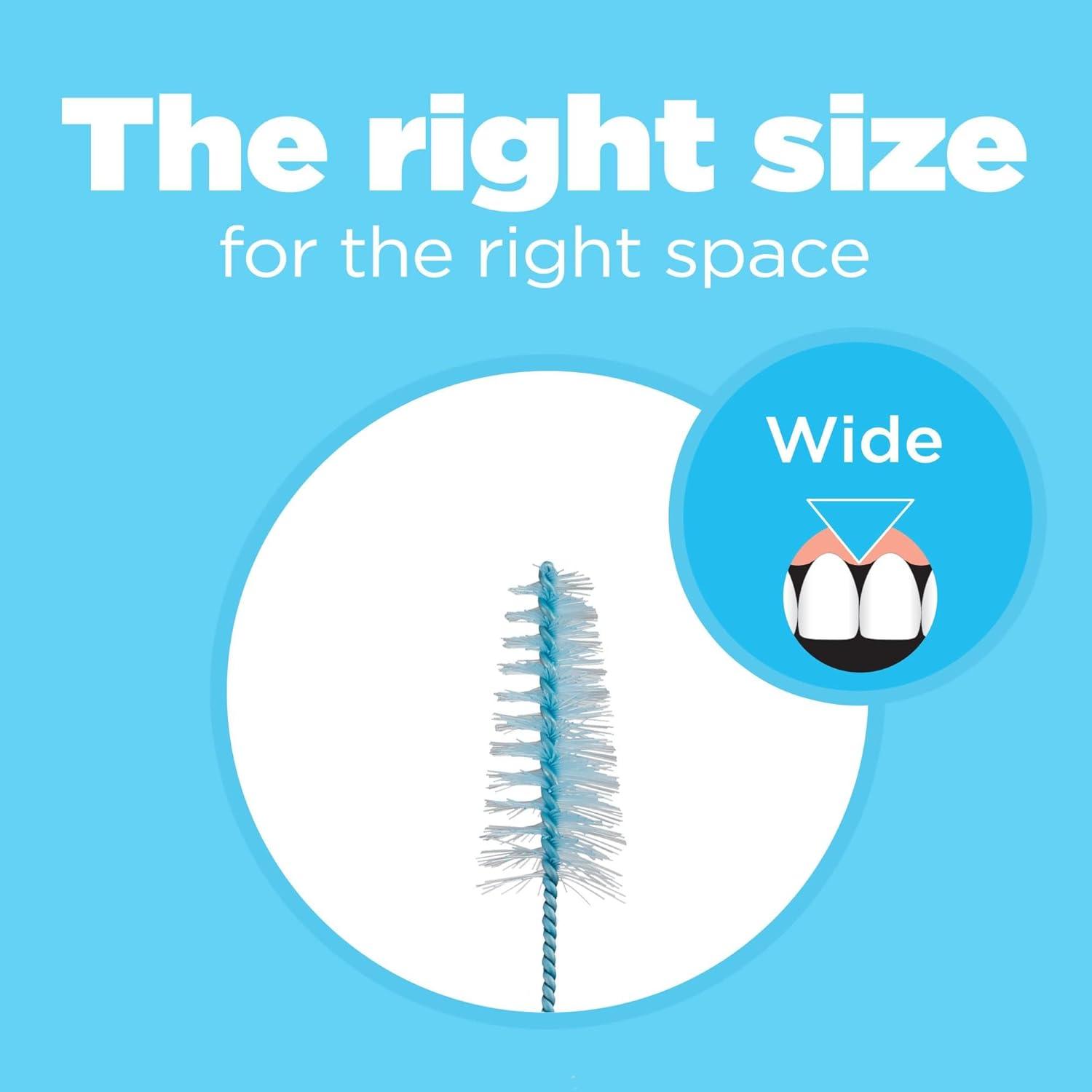 imageGUM Proxabrush GoBetweens Refills Wide Compatible with GUM Permanent Handle Reusable Interdental Brushes Soft Bristled Dental Picks 16ct 6pk
