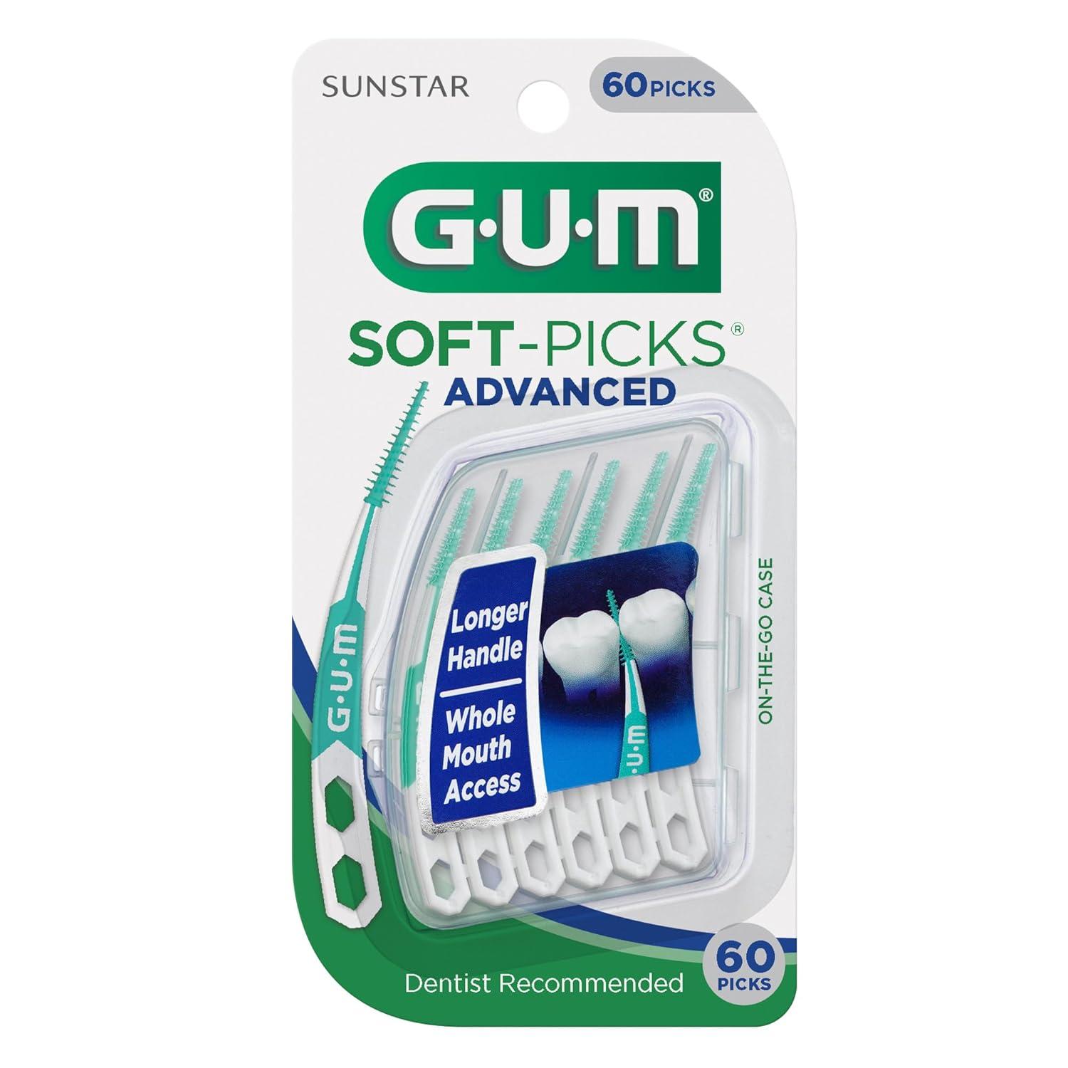 imageGUM SoftPicks Advanced Tight Easy to Use Dental Picks for Teeth Cleaning and Gum Health Disposable Interdental Brushes with Convenient Carry Case Dentist Recommended Dental Picks 60ct3pkOriginal