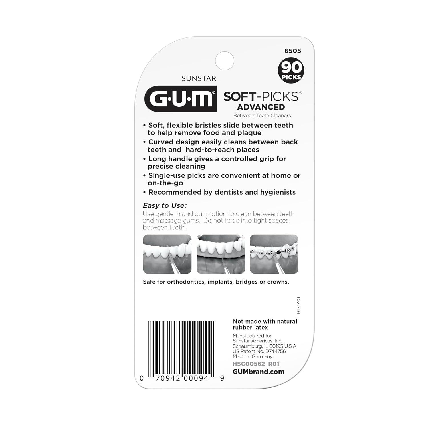 imageGUM SoftPicks Advanced Tight Easy to Use Dental Picks for Teeth Cleaning and Gum Health Disposable Interdental Brushes with Convenient Carry Case Dentist Recommended Dental Picks 60ct3pkOriginal