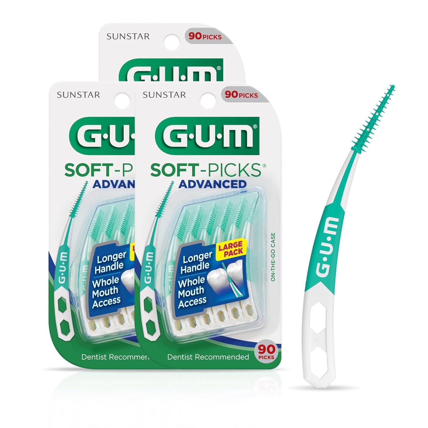 imageGUM SoftPicks Advanced Tight Easy to Use Dental Picks for Teeth Cleaning and Gum Health Disposable Interdental Brushes with Convenient Carry Case Dentist Recommended Dental Picks 60ct3pkOriginal