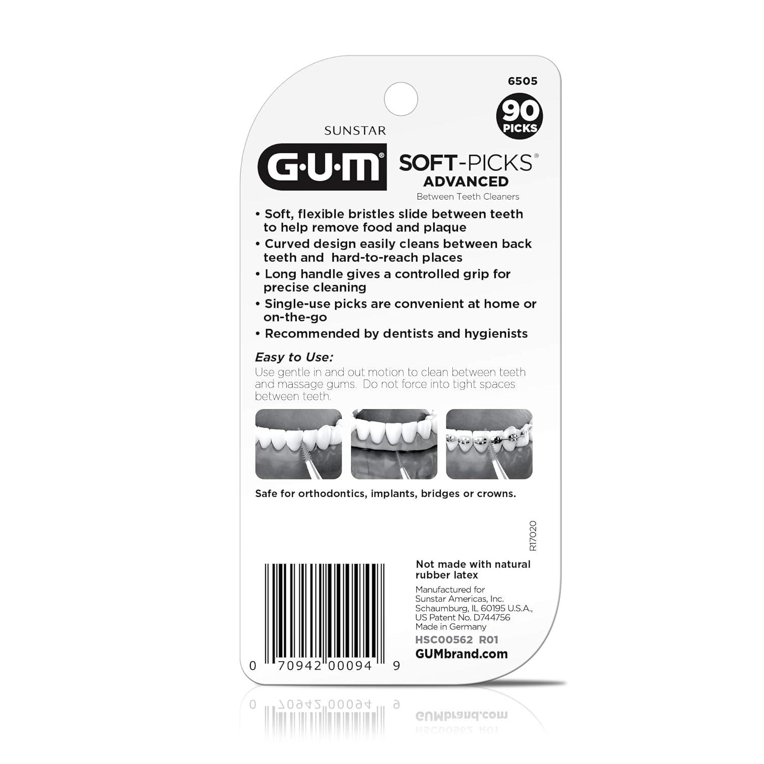 imageGUM SoftPicks Advanced Tight Easy to Use Dental Picks for Teeth Cleaning and Gum Health Disposable Interdental Brushes with Convenient Carry Case Dentist Recommended Dental Picks 60ct3pkOriginal