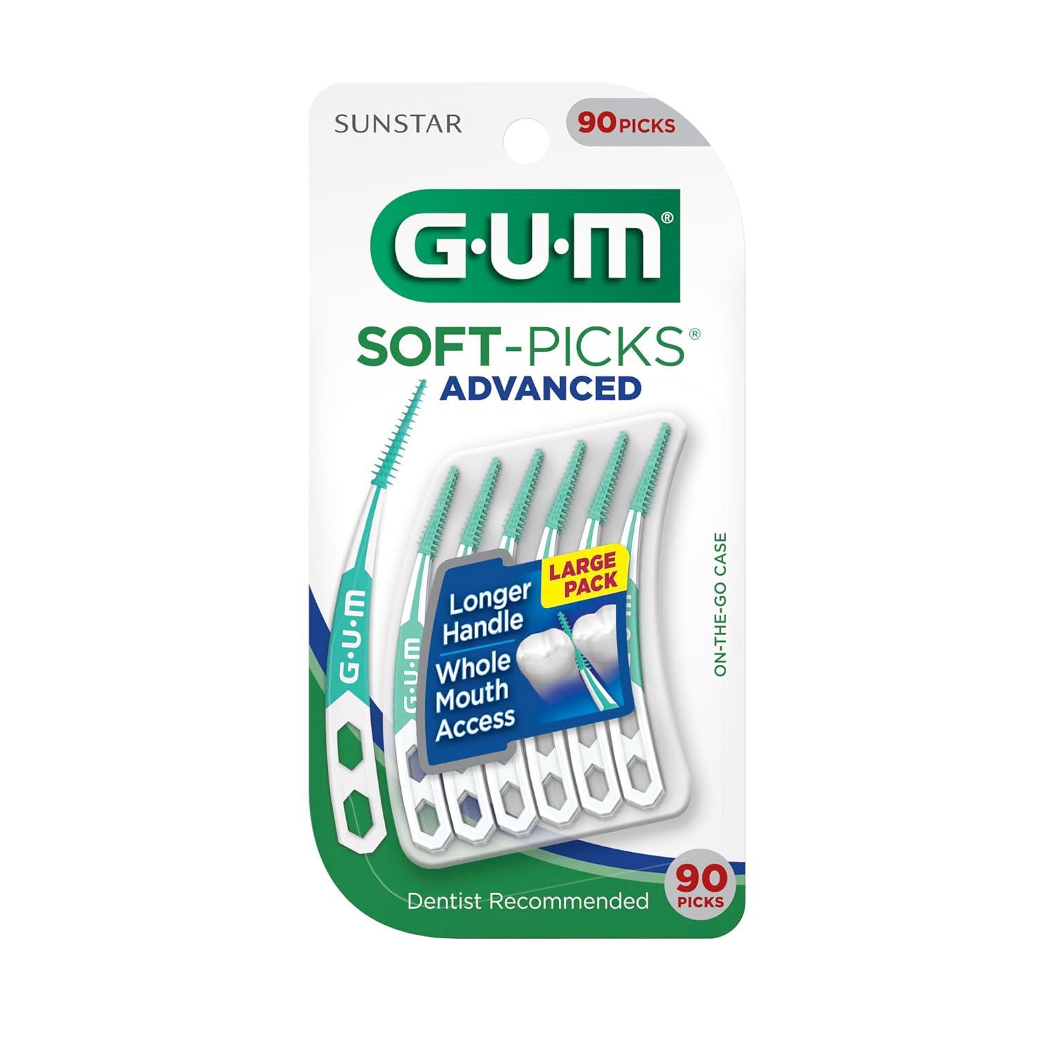 imageGUM SoftPicks Advanced Tight Easy to Use Dental Picks for Teeth Cleaning and Gum Health Disposable Interdental Brushes with Convenient Carry Case Dentist Recommended Dental Picks 60ct3pkOriginal