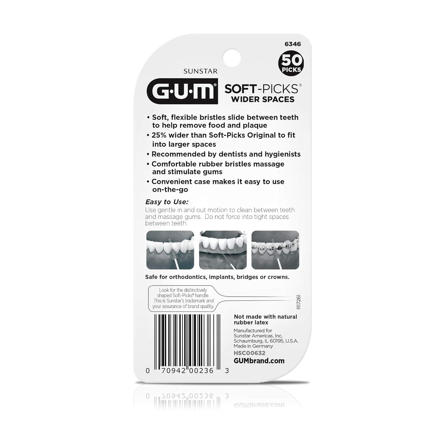 imageGUM SoftPicks Wider Space Easy to Use Dental Picks for Teeth Cleaning and Gum Health with Convenient Carry Case Dentist Recommended Dental Picks 50 Count50 Count Pack of 1