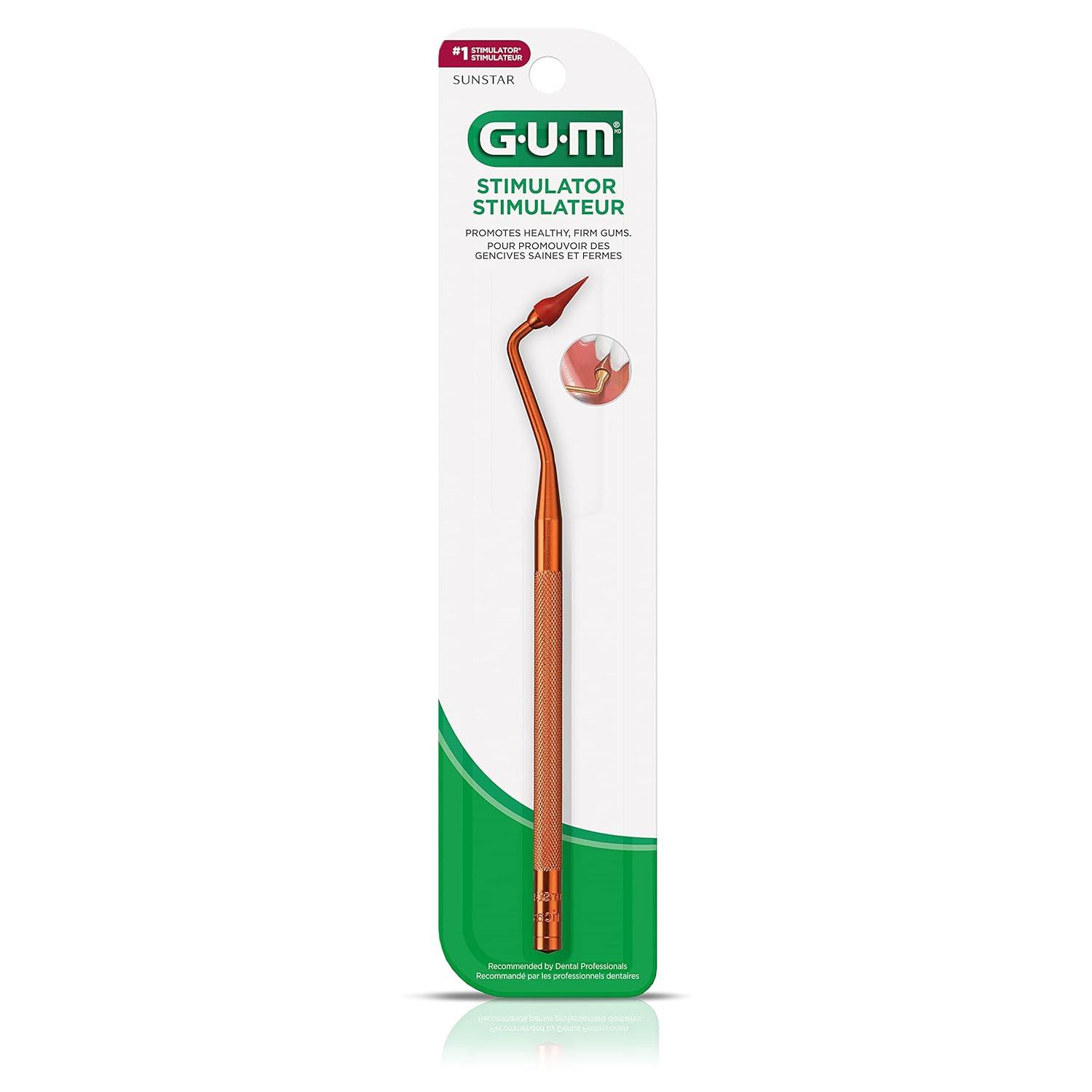 imageGUM Stimulator Permanent Handle Long Handled Massager Remove Plaque amp Promote Health Handle 2 Refill PacksPermanent Handle