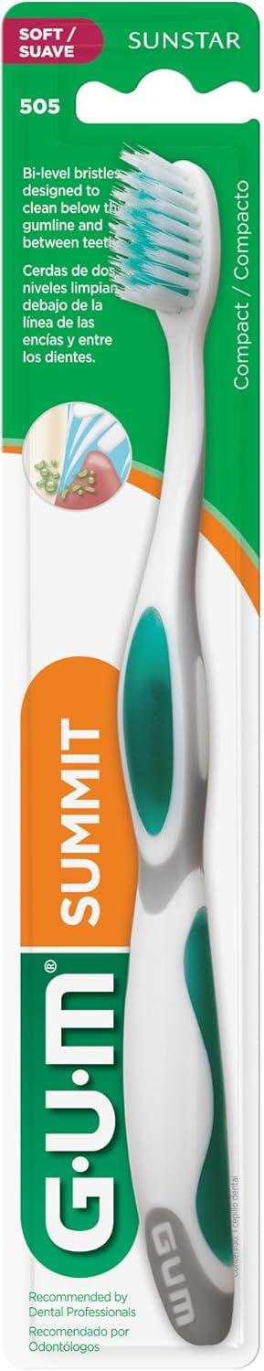 imageGUM Summit Soft Toothbrush Ultra Fine Tapered Bristles for More Effective Plaque Removal Extra Soft Toothbrushes for Adults 12 Count1 Count Pack of 12
