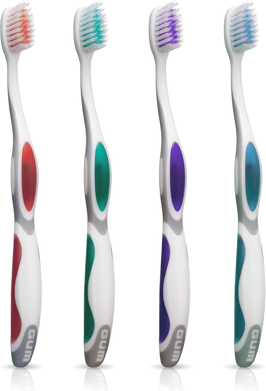 imageGUM Summit Soft Toothbrush Ultra Fine Tapered Bristles for More Effective Plaque Removal Extra Soft Toothbrushes for Adults 12 Count1 Count Pack of 12
