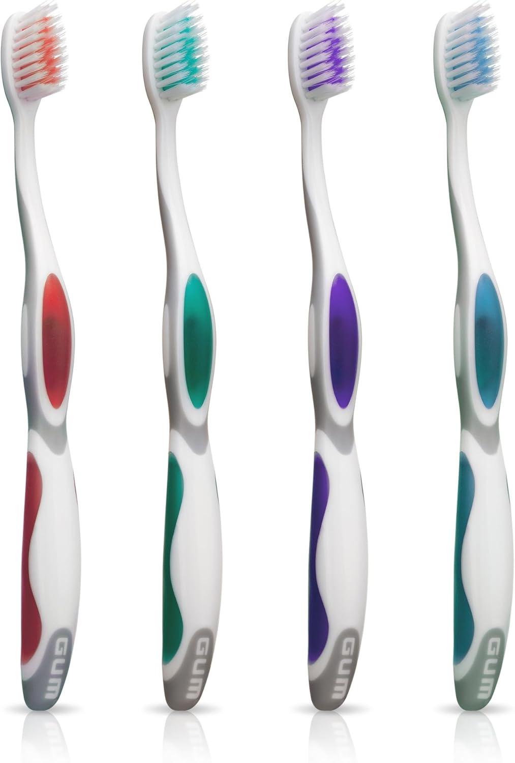 imageGUM Summit Soft Toothbrush Ultra Fine Tapered Bristles for More Effective Plaque Removal Extra Soft Toothbrushes for Adults 12 Count1 Count Pack of 12