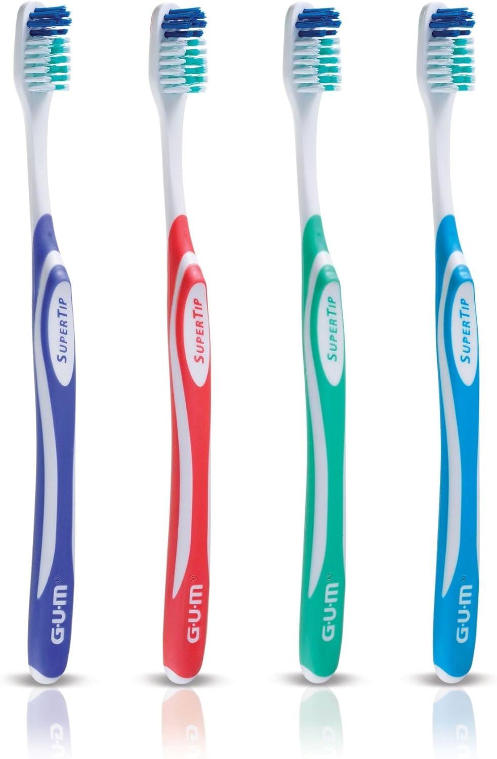 imageGUM Super Tip Toothbrush Soft Bristle Toothbrush for Adults with Tongue Cleaner Compact Head 1ct Pack of 121 Count Pack of 12