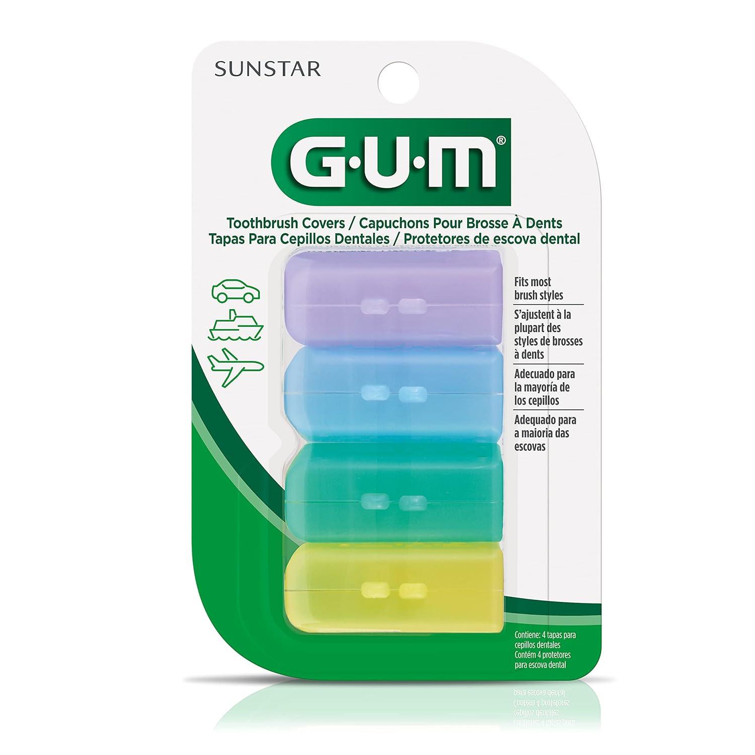 imageGUM Toothbrush Cap Toothbrush Covers for Travel or Home Use 4 Pastel Colors Sanitizing Toothbrush Protector 4 CoversPack of 64 count Pack of 6