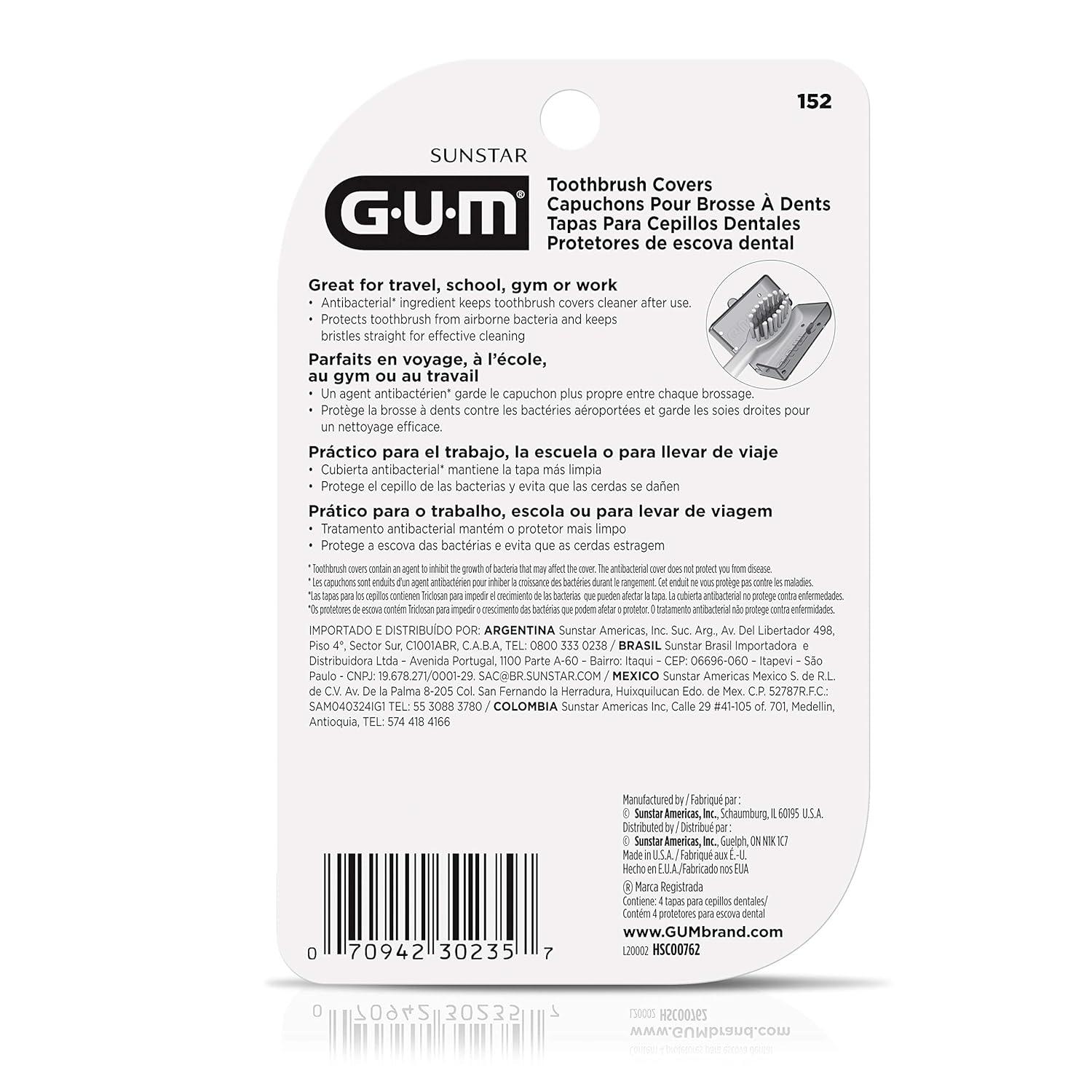 imageGUM Toothbrush Covers for Travel or Home 6 x 4 count 24 Covers