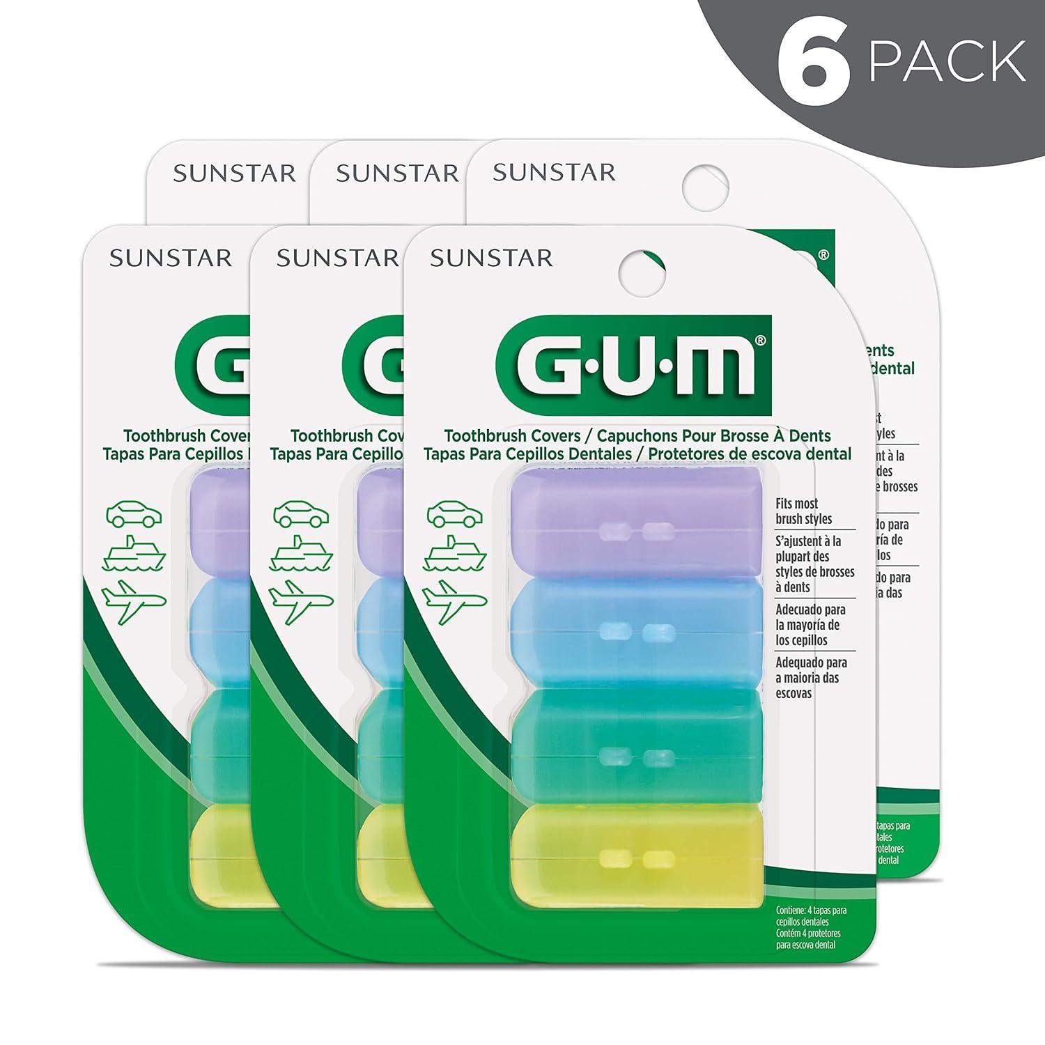 imageGUM Toothbrush Covers for Travel or Home 6 x 4 count 24 Covers