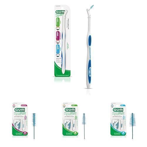 imageBundle of GUM Proxabrush Permanent Handle GUM Proxabrush GoBetweens Refills Moderate 8 Count Pack of 1 Tight 8 Count Pack of 1 Wide 8 Count Pack of 1