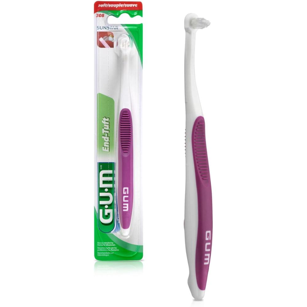 imageGUM End Tuft Toothbrush  Extra Small Head for HardtoReach Areas  Implants Back Teeth and Wisdom Teeth  Soft Dental Brush for Adults 1 Count1 Count Pack of 1