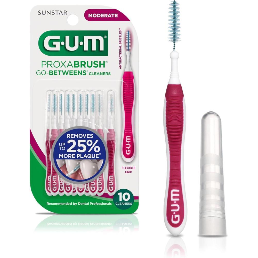 imageGUM Proxabrush GoBetweens Tight Interdental Brushes Soft Bristled Dental Picks for Plaque Removal Health Safe for Braces amp Dental Devices 10ctModerate