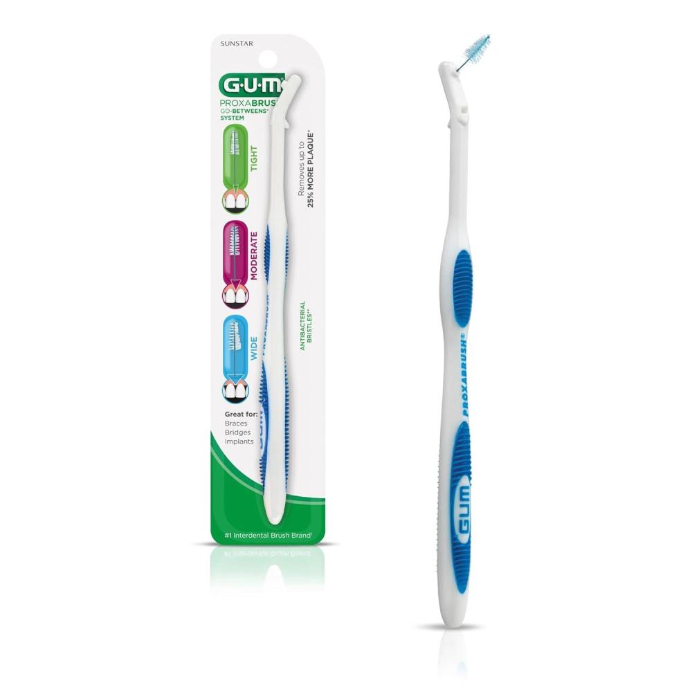imageGUM Proxabrush GoBetweens Refills  Moderate  Compatible with GUM Permanent Handle  Reusable Interdental Brushes  Soft Bristled Dental Picks 8 Count Pack of 61 Count Pack of 1