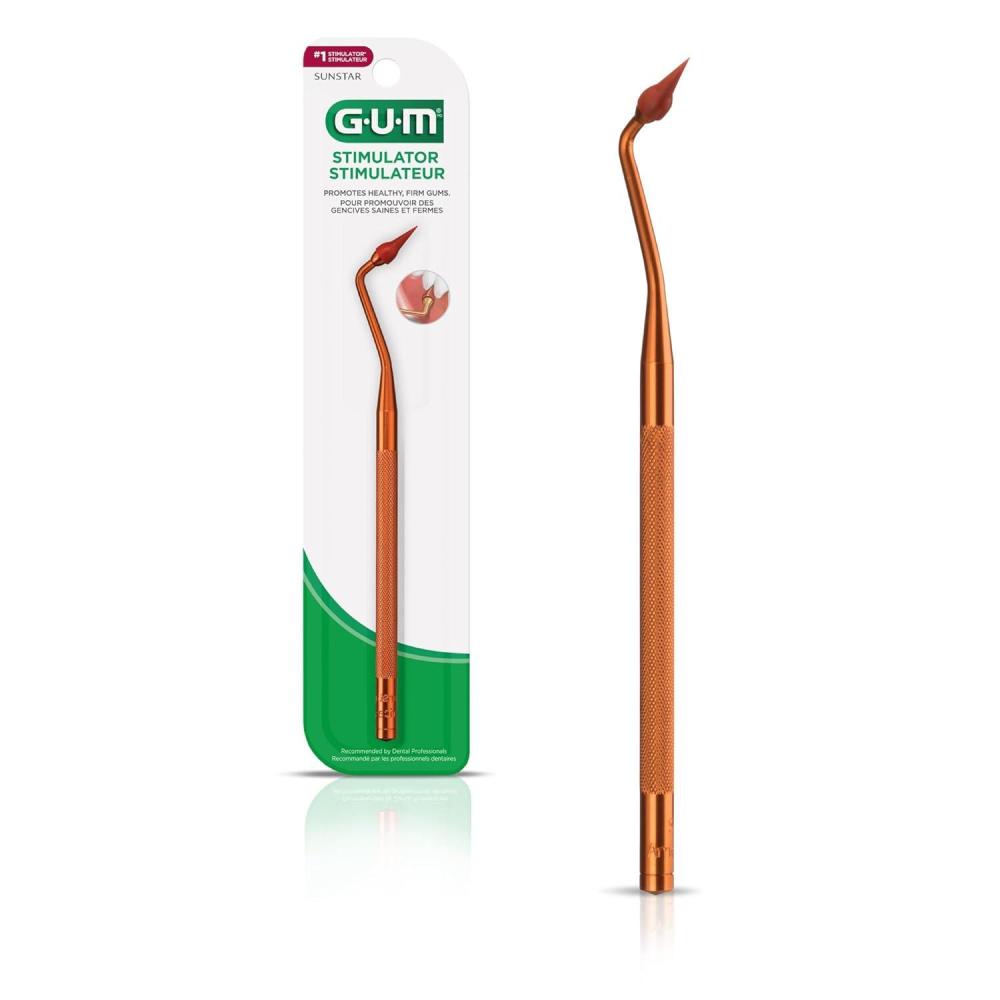 imageGUM Stimulator Permanent Handle Long Handled Massager Remove Plaque amp Promote Health Handle 2 Refill PacksPermanent Handle