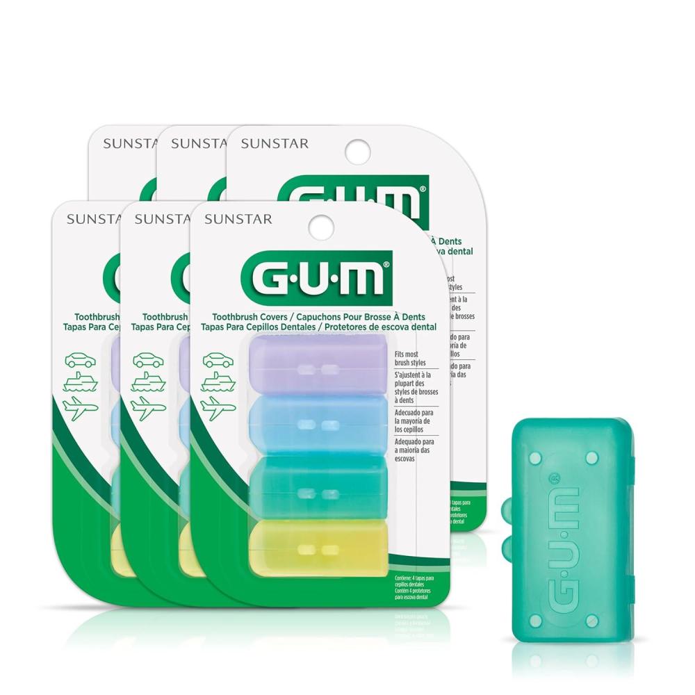 imageGUM Toothbrush Covers for Travel or Home 6 x 4 count 24 Covers