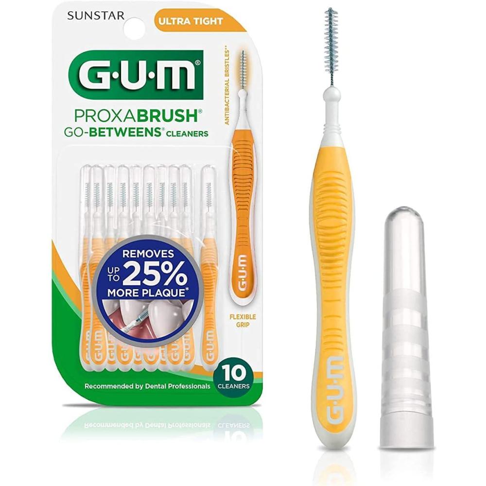 imageGum Proxabrush GoBetweens  Ultra Tight Interdental Brushes  Soft Bristled Dental Picks for Plaque Removal amp Gum Health  Safe for Braces amp Dental Devices 10 CountPack of 6