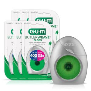 GUM ButlerWeave Dental Floss 200 Yard (6pk)(1 Count (Pack of 1))