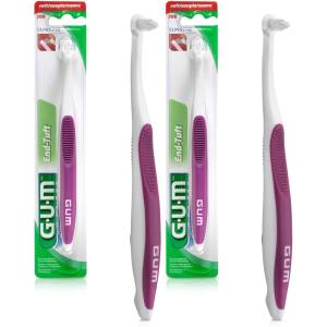GUM End Tuft Toothbrush – Extra Small Head for Hard-to-Reach Areas – Implants, Back Teeth, and Wisdom Teeth – Soft Dental Brush for Adults, 1 Count(1 Count (Pack of 2))