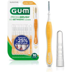 GUM Proxabrush Go-Betweens – Tight – Interdental Brushes – Soft Bristled Dental Picks for Plaque Removal Health – Safe for Braces & Dental Devices, 10ct(Ultra Tight)