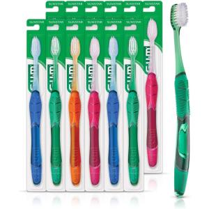 GUM Technique Deep Clean Sensitive Toothbrush, Compact Head & Ultra Soft Tapered Bristles for Adults with Sensitive, 1ct (12pk)(1 Count (Pack of 12))