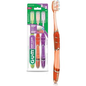 GUM Technique Deep Clean Toothbrush – Compact Head – Soft Toothbrushes for Adults with Sensitive Soft Bristles, 3 Count(3 Count (Pack of 1))