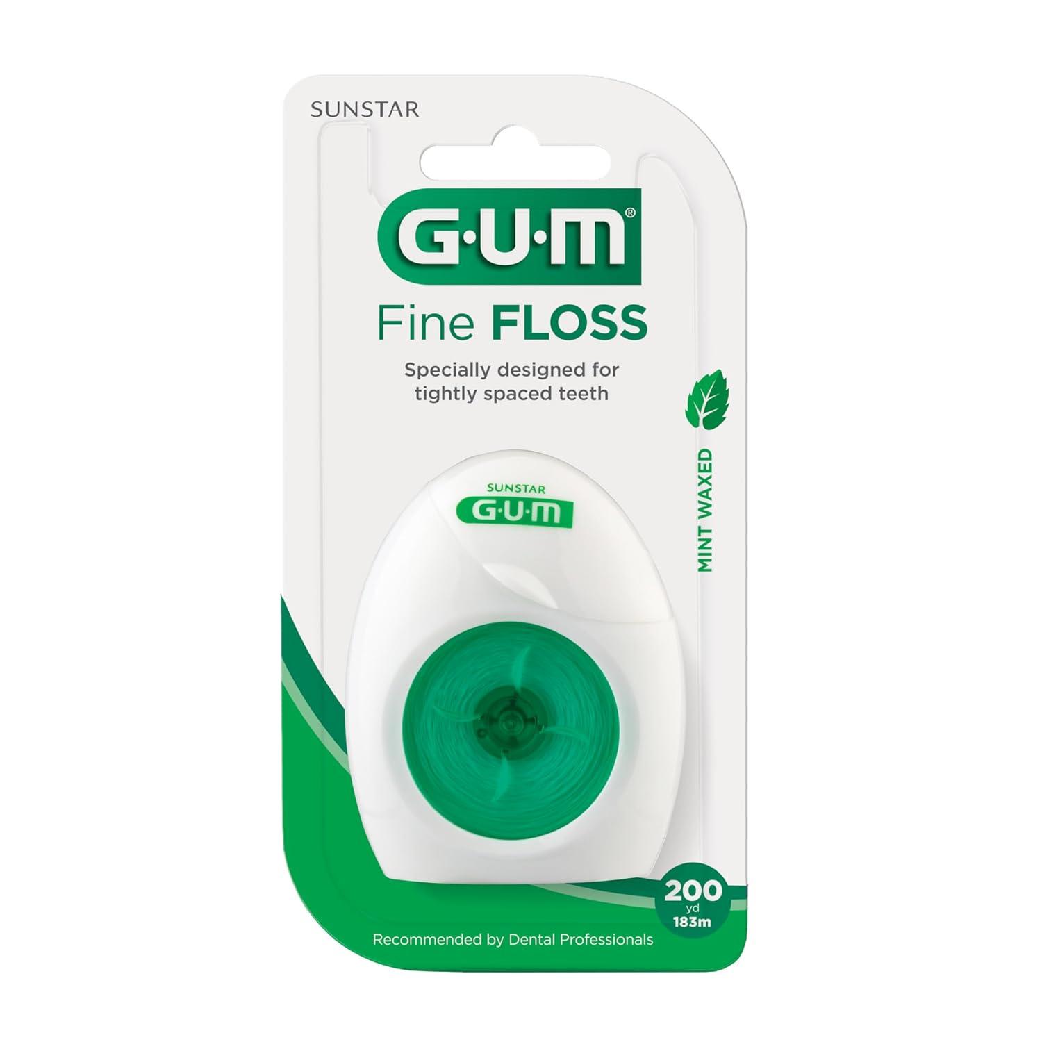 imageGUM Fine Waxed Dental Floss Mint 200 Yards 6pk