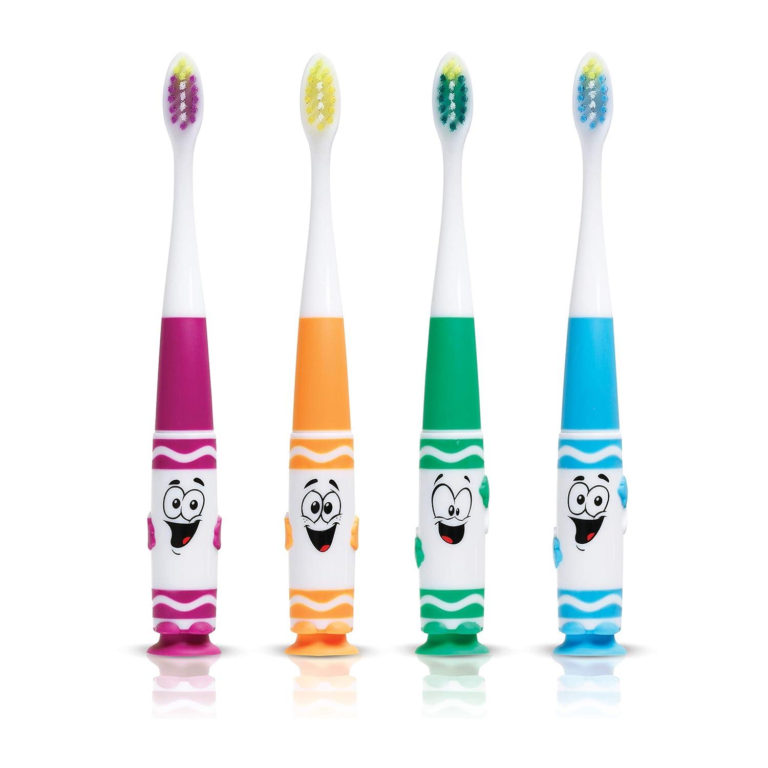 imageGUM Crayola Toddler PipSqueaks Toothbrush Ultra Soft Bristles Tapered Head Ages 2 2 Count