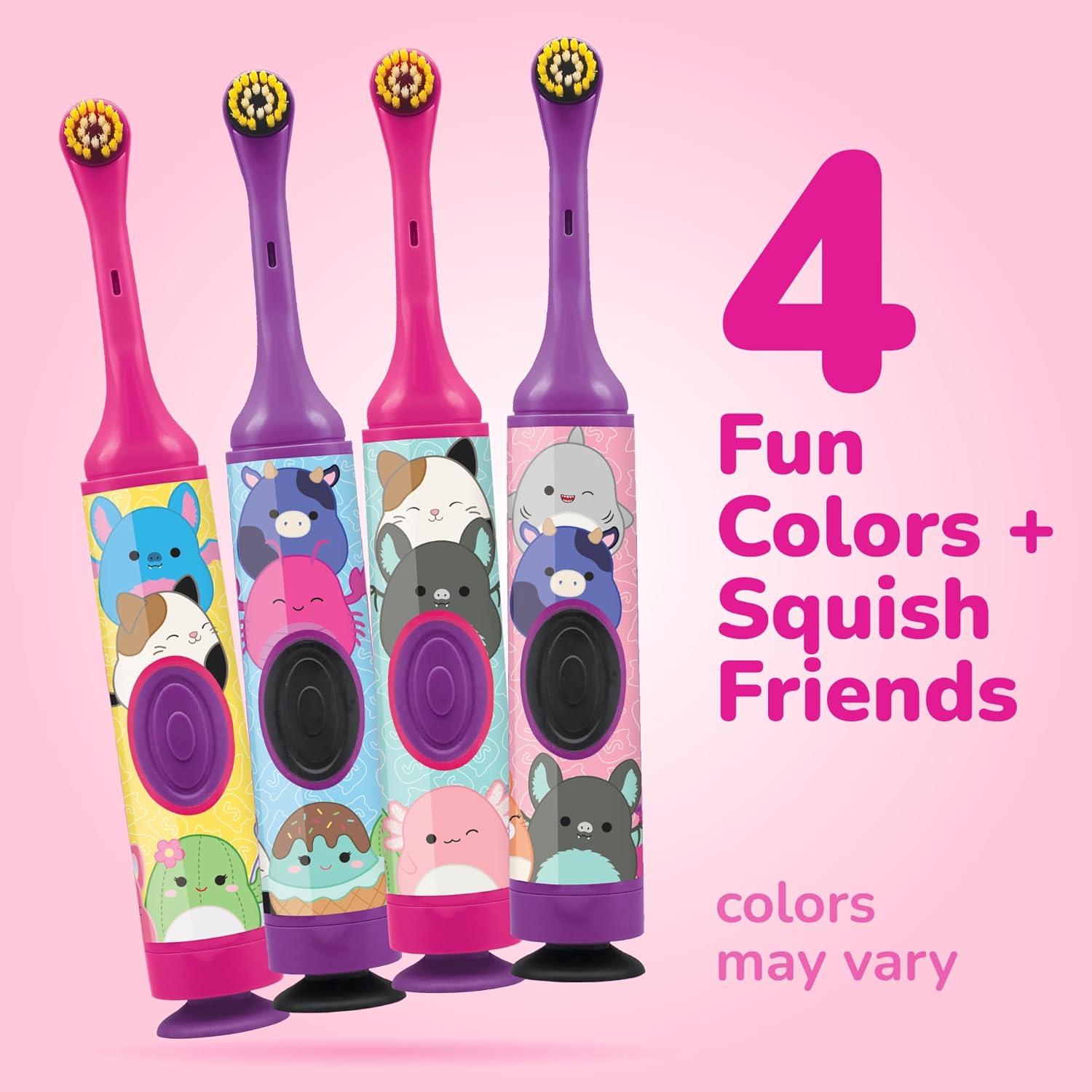imageGUM Squishmallows Kids Battery Power Toothbrush Soft Bristles with Suction Cup Base Batteries Included 1 Count Pack of 2