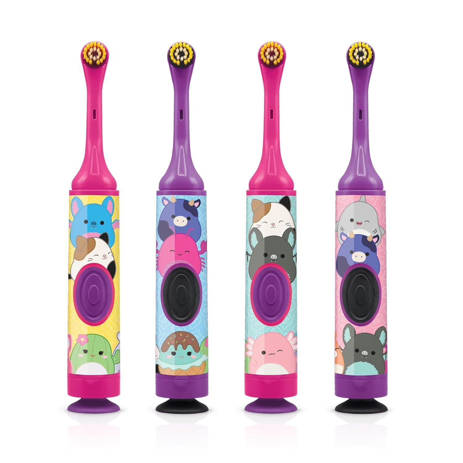 imageGUM Squishmallows Kids Battery Power Toothbrush Soft Bristles with Suction Cup Base Batteries Included 1 Count Pack of 2