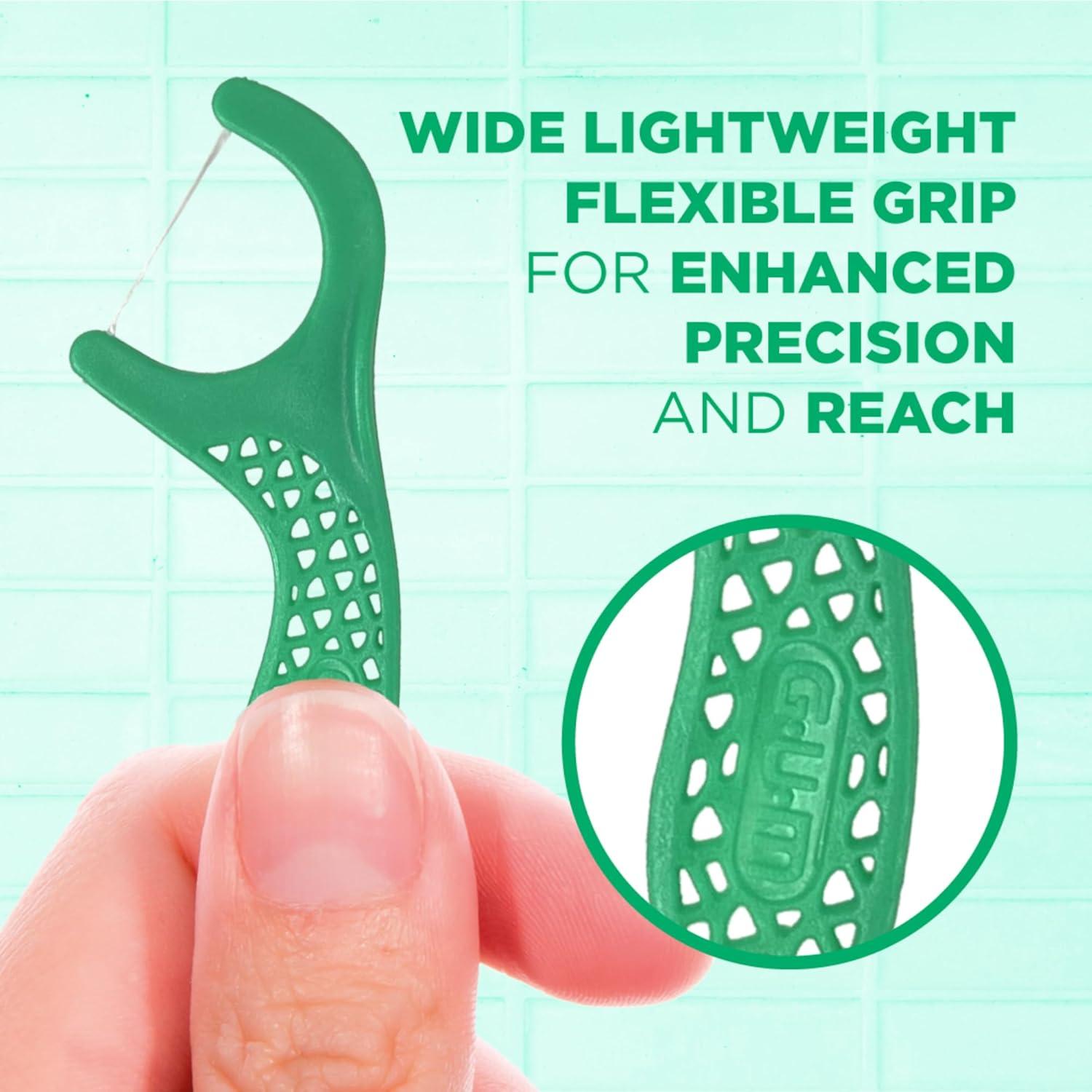 imageGUM Professional Clean Floss Picks Extra Strong ShredResistant Floss Easy Grip Handle Dental Flossers for Adults Fresh Mint Flavor 40 Count
