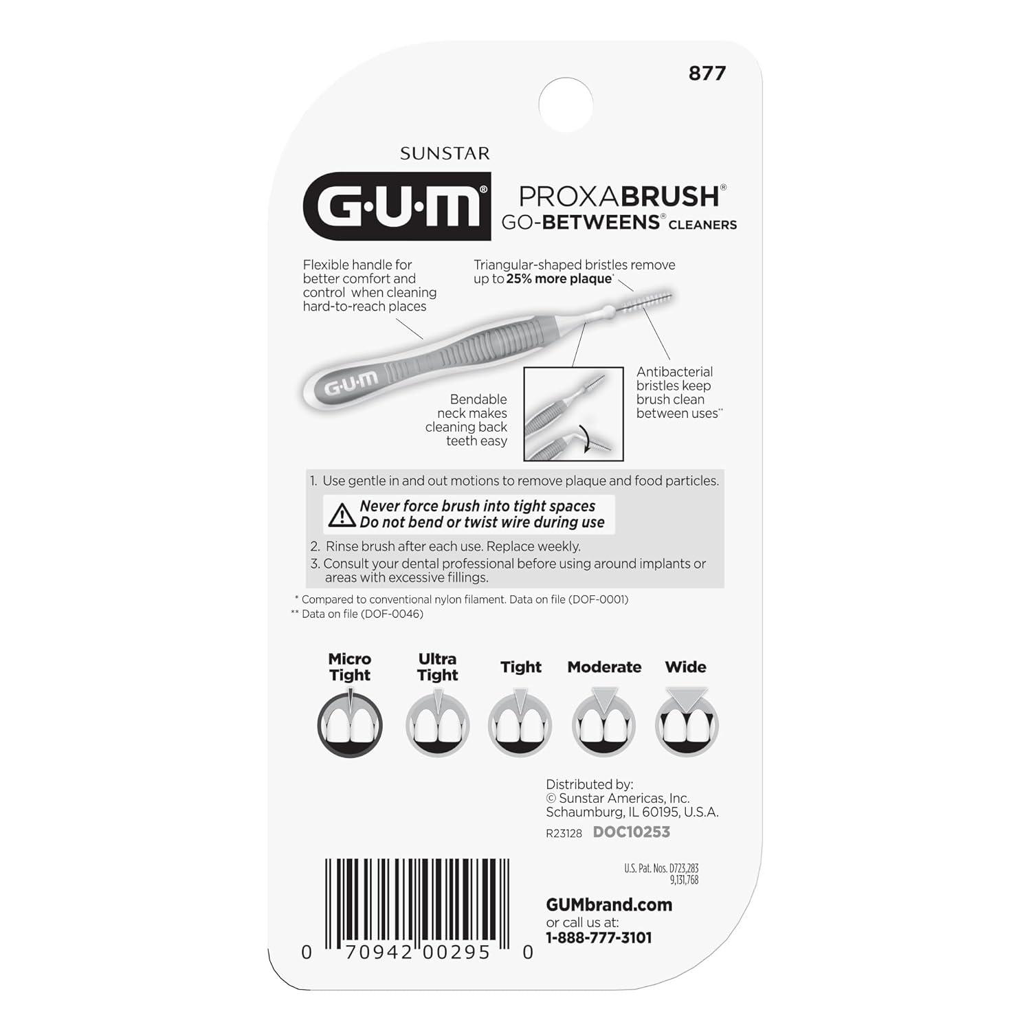 imageGUM Proxabrush GoBetweens Micro Tight Interdental Brushes Soft Bristled Dental Picks for Plaque Removal Health Safe for Braces amp Dental Devices 10 Count Pack of 4 40 Total